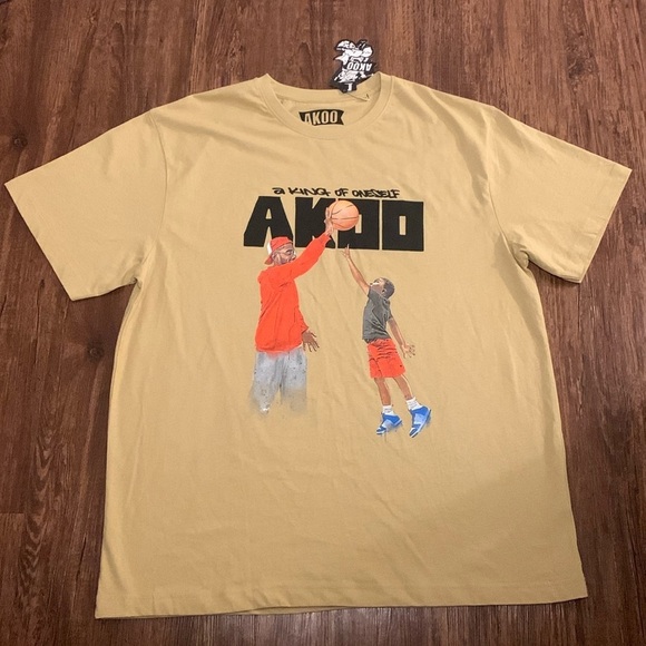 AKOO Men’s Graphic T-Shirt Tan Size Large New - Picture 8 of 8
